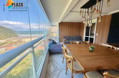 Apartamento com 3 dormitórios para alugar, 162 m² por r$ 15.000,00/mês - canto do forte - praia grande/sp