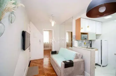 Apartamento mobiliado com 1 dormitório à venda, 31 m² por r$ 845.000 - ipanema - rio de janeiro/rj