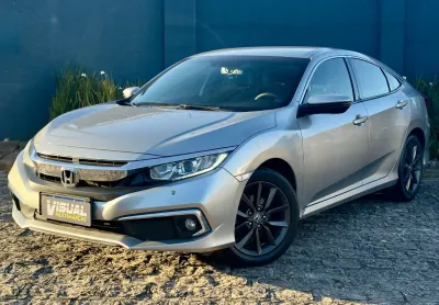 Honda civic exl 2.0 flex automático 2020 – prata platinum – 80.000 km – impecável