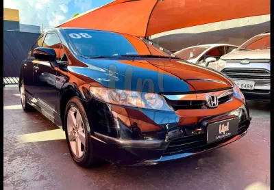 Honda civic 1.8 16v 4p flex lxs automático - preta - 2008/2008