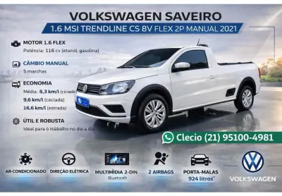 Volkswagen Saveiro 2021 1.6 msi trendline cs 8v flex 2p manual
