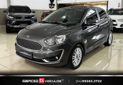 Ford ka titanium hatch 1.5 flex automático topo de linha com couro multimídia e chave presencial