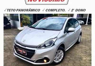 Novíssimo peugeot 208 allure 1.2 2018 com teto panorâmico super completo