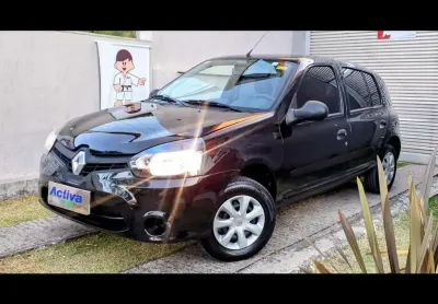 Renault clio expression hi-flex 1.0 16v 5p  - preta - 2013/2014