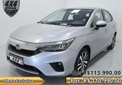 Honda city hatchback touring 1.5 flex 16v aut - prata - 2022/2023