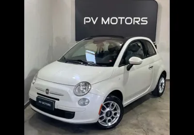Fiat 500 cabrio flex 1.4 8v mec. - branca - 2014/2015