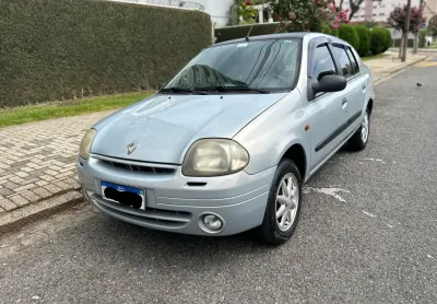12.900,00 / clio sedan rt 1.0 2002 prata - completo  - em otimo estado 