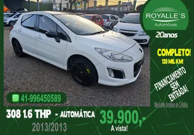 308 feline 1.6 turbo r$ 60x1399, sem entrada 2013 completo