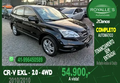 Cr-v exl r$ 48x2149, sem entrada 2010 completo