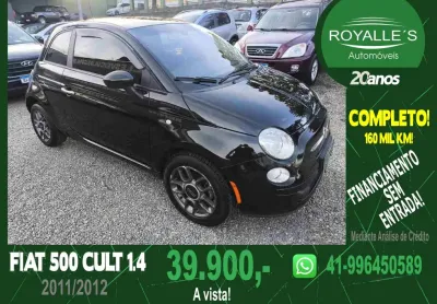 Fiat 500 cult 1.4 r$ 48x1449, sem entrada 2012 completo
