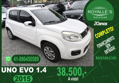 Uno evo evolution 1.4 flex r$ 60x1249, sem entrada 2015 completo