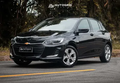 Chevrolet Onix HATCH PREM. 1.0 12V TB Flex 5p Aut.  - Preta - 2020/2021