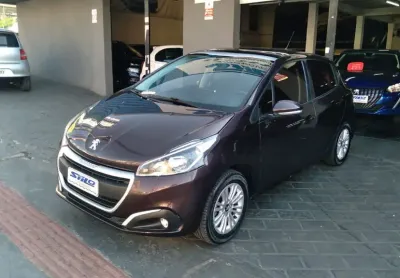 Peugeot 208 allure 1.2 flex + teto panorâmico 201/2019 marrom