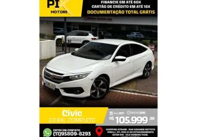 Honda civic 2017 2.0 16v flexone exl 4p cvt