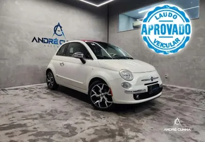 Fiat 500 cabrio flex 1.4 16v aut. - branca - 2013/2014