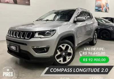 Jeep compass longitude 2.0 4x2 flex 16v aut.  - prata - 2018/2019