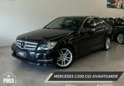 Mercedes-benz c-200 cgi avantgarde 1.8 16v 184cv aut.  - preta - 2014/2014