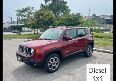Jeep renegade longitude  2.0 4x4 diesel - vermelha - 2017/2018