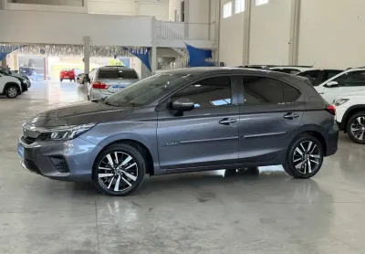 Honda city hatch 2023 cinza completo bancos em couro + rodas esportivas 22