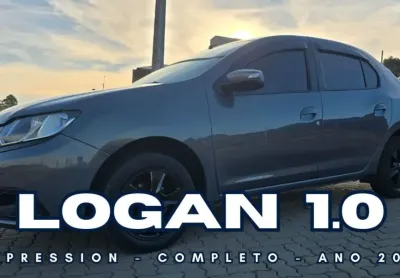 Renault logan 1.0 ano 2018 expression cor cinza escuro completo