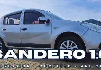 Renault sandero 1.6 ano 2013 cor prata completo, excelente veículo 