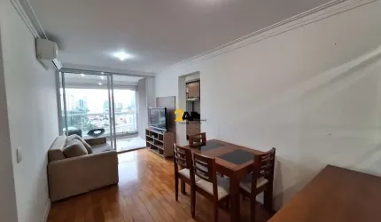 Apartamento mobiliado para venda e locação no Brooklin, 1 dormitório, 1 vaga com 45m²