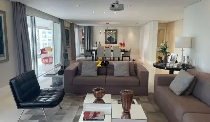 Luxuoso apartamento de 4 quartos e 4 suítes no Campo Belo, São Paulo-SP: 380m², 3 salas, 6 banheiros e 5 vagas. Venha conferir!