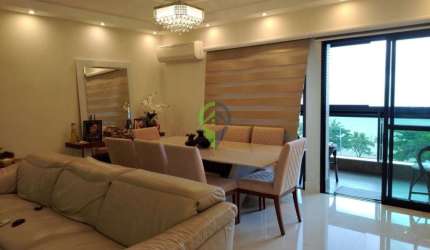 Apartamento frente ao mar  com 3 dormitórios  e 2 vagas de garagem na Pompéia
