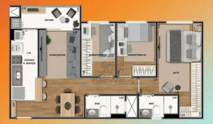 Apartamento com 2 dormitórios à venda, 64 m² por R$ 480.000,00 - Igapó - Londrina/PR