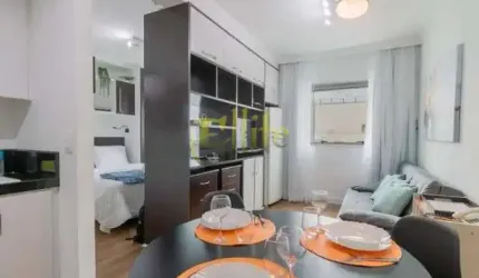 Apartamento totalmente mobiliado com 01 dormitório para locação na região de Pinheiros em São Paulo!