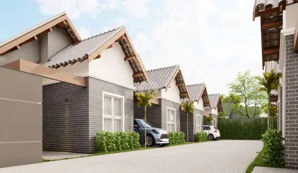 Casa em condomínio fechado com 3 quartos à venda na Rua Dos Imigrantes, 859, Praia Grande, Matinhos, 56 m2 por R$ 279.900