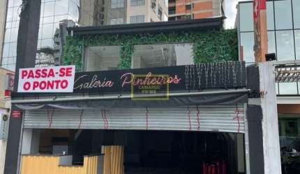 Loja para locação na Rua dos Pinheiros