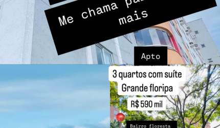 Apto 3 quartos com suite, c/ mobilia, na Grande Floripa