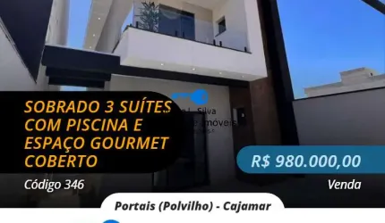 Sobrado no Portal III 3 Dormitórios  3 Suíte 2 com varanda e Piscina !