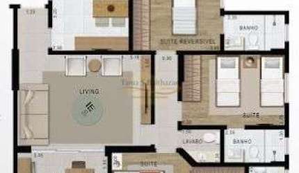 Apartamento com 2 Dormitórios ambos com Suíte  à venda- Embaré - Santos/SP