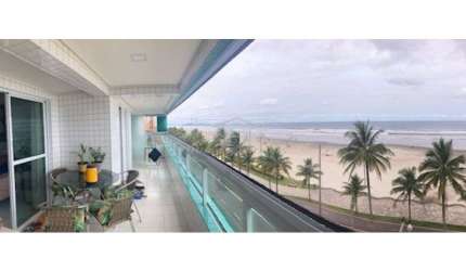 APARTAMENTO 2 DORM - VARANDA GOURMET - PÉ NA AREIA E VISTA MAR- JARDIM REAL - PG