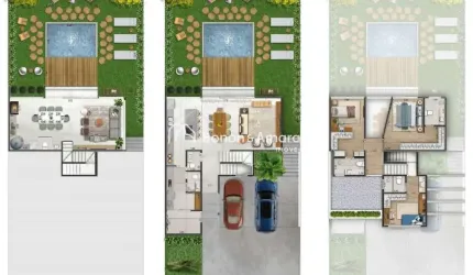 Casa em condomínio com 3 suítes, sala dois ambientes, 5 banheiros e 2 vagas na garagem - Unidade 5