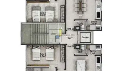 APARTAMENTO A 300M DO MAR, 2 SUÍTES NO CENTRO DE NAVEGANTES.