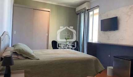 Apartamento 29 M² à venda, mobiliado , uma suíte, sala com  terraço, cozinha e uma vaga de garagem