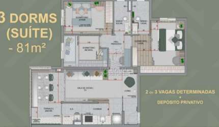Apartamento à venda, 3 quartos, 1 suíte, 2 vagas, Santa Paula - São Caetano do Sul/SP