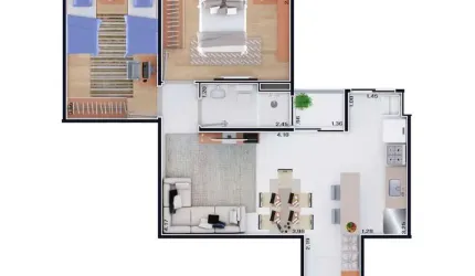 Apartamento para Venda em Cajamar, Santa Terezinha (Jordanésia), 2 dormitórios, 1 banheiro, 1 vaga