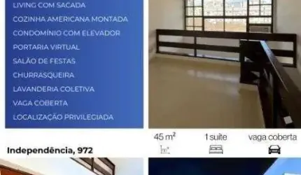 LINDO DUPLEX 1 DORMITÓRIO 45M² - INDEPENDÊNCIA