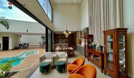 Casa sobrado alto padrão, com 442m², 5 quartos/suítes, à venda no Condomínio Siena em Ribeirão Preto/SP I Imobiliária Brioni imóveis