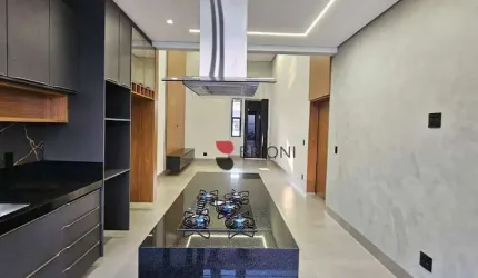 Casa térrea alto padrão no Condomínio Valência, Ilha Turia, com 147,60m², 3 quartos/suítes, à venda em Ribeirão Preto/SP I Imobiliária Brioni Imóveis