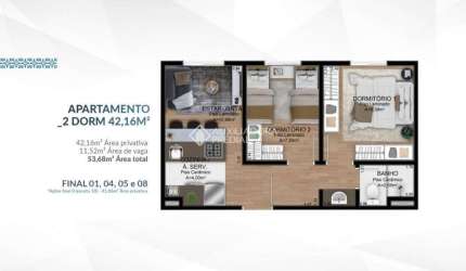 Apartamento com 2 quartos à venda na Aristides Lobo, 157, Ipiranga, Sapucaia do Sul, 42 m2 por R$ 186.165