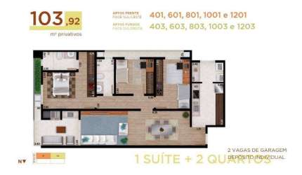 Apartamento Duplex com 3 dormitórios à venda, 218 m² por R$ 1.549.082,20 - Cancelli - Cascavel/PR