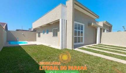 Casa Padrão 3 Quartos (sendo 1 suíte) com piscina em Gaivotas-Matinhos (FINANCIE)