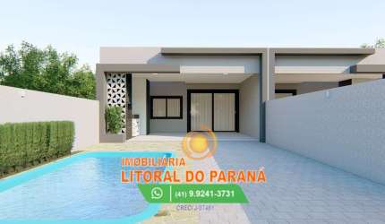 Casa Alvenaria 03 dormitórios sendo 01 suíte - Balneário Leblon - Pontal do Paraná