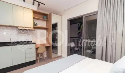 STUDIO MOBILIADO COM 25 M² -  COM VARANDA - SEM VAGA - VENDA