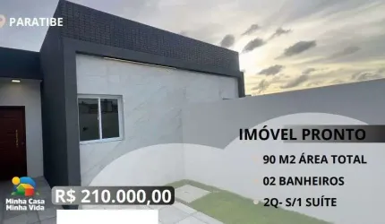 Casa com 2 dormitórios à venda por R$ 210.000,00 - Paratibe - João Pessoa/PB